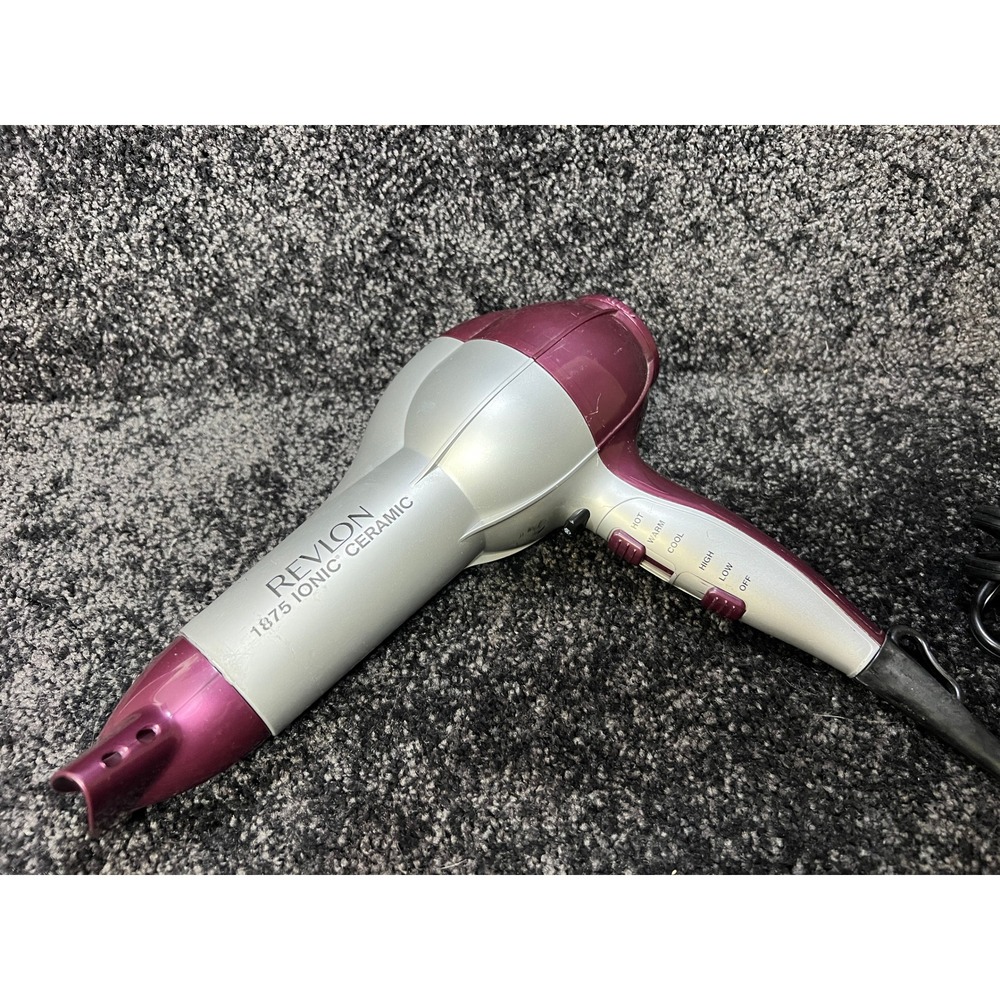 Revlon‎ 1875W Ionic Ceramic Hair Dryer Hot/Cool Settings Purple - 1 attachment